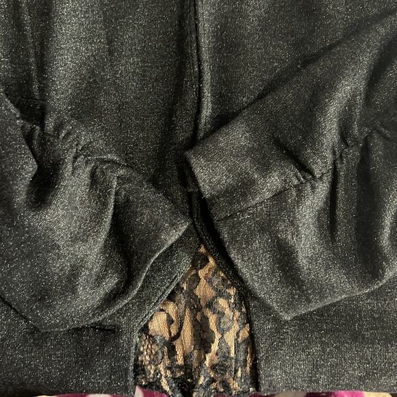 Mm couture by miss me Black Shimmer Jacket 3/4 Sleeves Size M - Picture 8 of 8